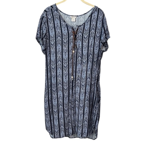Ariat Dresses & Skirts - Ariat Nova Western Cowgirl Hobo Blue Short Sleeve Dress Size M